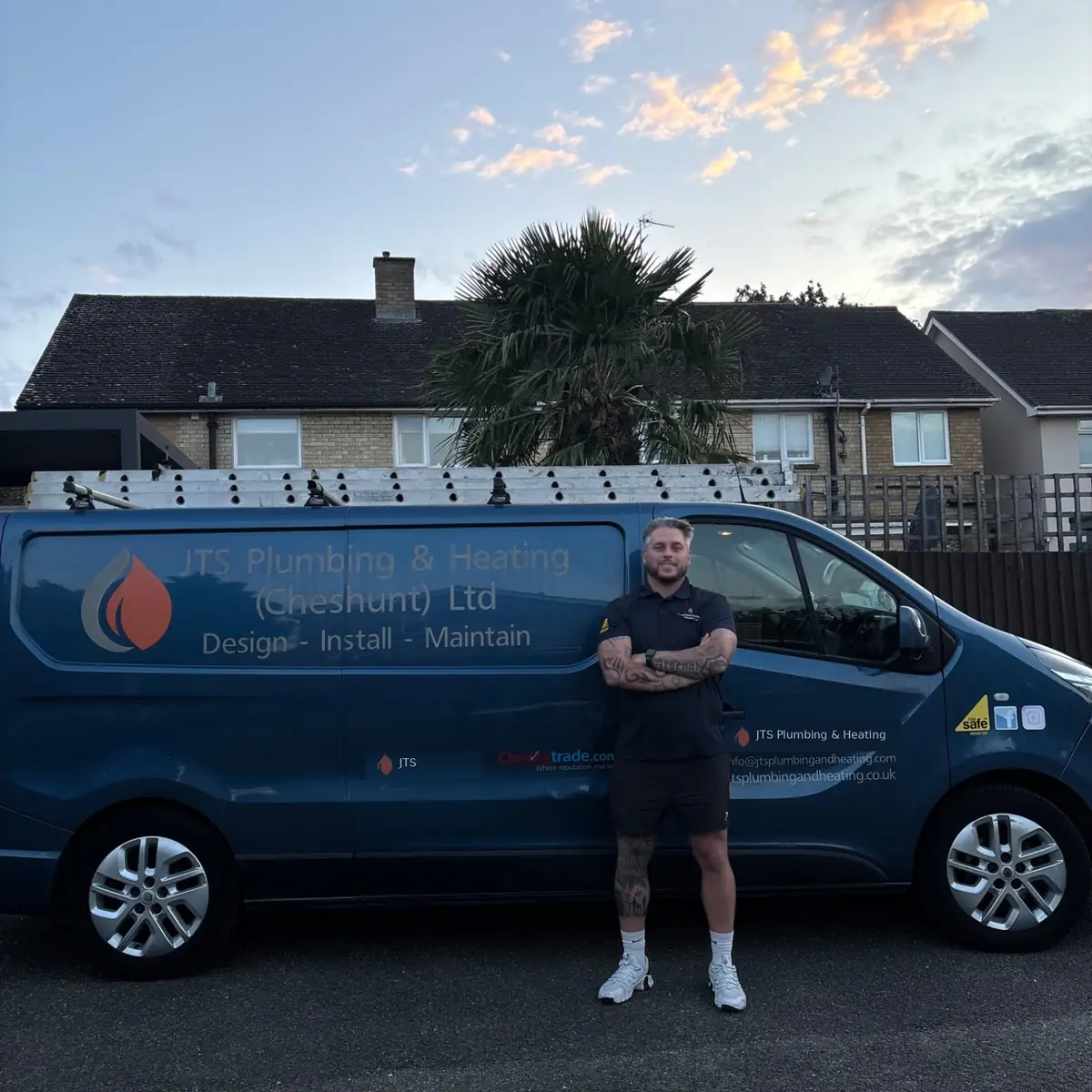 Jordan with the JTS Plumbing & Heating van